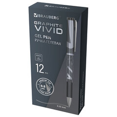 Ручка гелевая с грипом BRAUBERG &laquo;GRAPHITE VIVID&raquo;, ЧЕРНАЯ, пишущий узел 0,5 мм, линия письма 0,35 мм, 144542