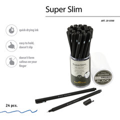 Ручка гелевая BRUNO VISCONTI &laquo;Super Slim Black&raquo;, СИНЯЯ, узел 0,28 мм, линия 0,2 мм, 20-0398