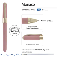 Ручка шариковая BRUNO VISCONTI MONACO SPACE, СИНЯЯ, розовый корпус с глиттером, линия 0,4 мм, 20-0125/<wbr/>53