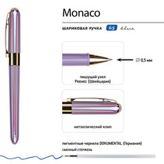 Ручка шариковая BRUNO VISCONTI &laquo;MONACO PEARL&raquo;, СИНЯЯ, лавандовый корпус, линия 0,4 мм, 20-0125/<wbr/>82