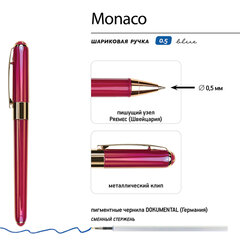 Ручка шариковая BRUNO VISCONTI &laquo;MONACO PEARL&raquo;, СИНЯЯ, пурпурный корпус, линия 0,4 мм, 20-0125/<wbr/>83