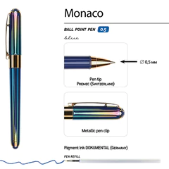 Ручка шариковая BRUNO VISCONTI &laquo;MONACO PEARL&raquo;, СИНЯЯ, темно-синий корпус, линия 0,4 мм, 20-0125/<wbr/>84