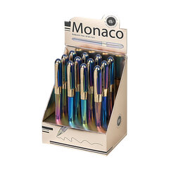 Ручка шариковая BRUNO VISCONTI "MONACO PEARL", СИНЯЯ, темно-синий корпус, линия 0,4 мм, 20-0125/84