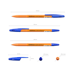 Ручки шариковые ERICH KRAUSE R-301 &laquo;Stick Orange&raquo;, СИНИЕ, набор 8 штук, 0,7 мм, 56614