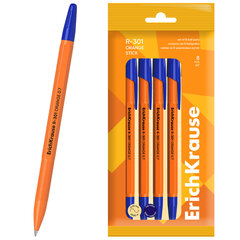 Ручки шариковые ERICH KRAUSE R-301 &laquo;Stick Orange&raquo;, СИНИЕ, набор 8 штук, 0,7 мм, 56614
