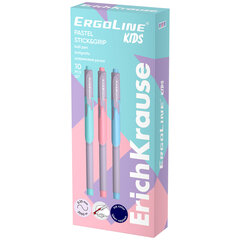Ручка шариковая с грипом ERICH KRAUSE &laquo;ErgoLine Kids Pastel&raquo;, СИНЯЯ, корпус ассорти, 0,25 мм, 62037