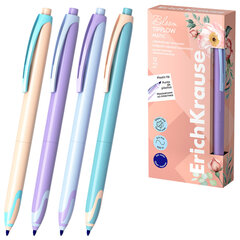 Ручка-роллер автоматическая ERICH KRAUSE &laquo;TipFlow Pastel Bloom&raquo;, СИНЯЯ, корпус ассорти, 0,4 мм, 63705