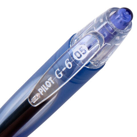 Ручка гелевая автоматическая PILOT G-6, СИНЯЯ, прорезиненный корпус, 0,5мм, линия 0,3мм, BL-G6-5 L