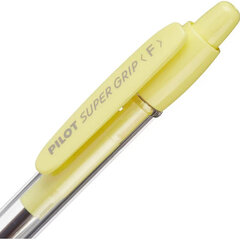 Ручка шариковая автоматическая с грипом PILOT Super Grip, СИНЯЯ, желтые детали, линия 0,22 мм, BPGP-10R-F