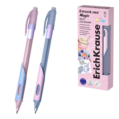 Ручка стираемая гелевая ERICH KRAUSE &laquo;ErgoLine Magic Stick&Grip Milky&raquo;, СИНЯЯ, линия 0,5 мм, 65674