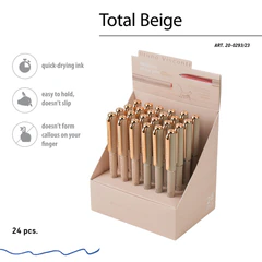 Ручка шариковая BRUNO VISCONTI &laquo;Total Beige&raquo;, СИНЯЯ, корпус ассорти, линия письма 0,4 мм, 20-0293/<wbr/>23