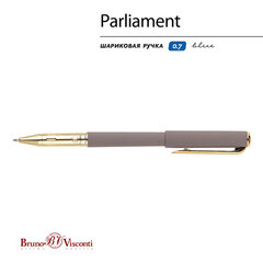 Ручка шариковая в футляре BRUNO VISCONTI &laquo;Parliament&raquo;, корпус серый, СИНЯЯ, 0,5 мм, 20-0472/<wbr/>02