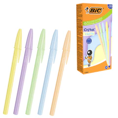 Ручка шариковая BIC &laquo;Cristal Pastel&raquo;, СИНЯЯ, корпус ассорти, узел 1,0 мм, линия 0,32 мм, 302550
