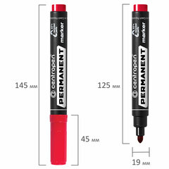 Маркер перманентный CENTROPEN 8566, КРАСНЫЙ, круглый наконечник, 2,5 мм