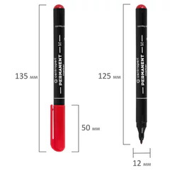 Маркер перманентный CENTROPEN 2846, КРАСНЫЙ, тонкий наконечник, 1 мм