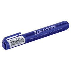 Маркер перманентный BRAUBERG &laquo;Classic&raquo;, СИНИЙ, круглый наконечник, 3 мм, с клипом, 150301