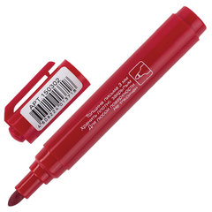 Маркер перманентный BRAUBERG &laquo;Classic&raquo;, КРАСНЫЙ, круглый наконечник, 3 мм, с клипом,150302