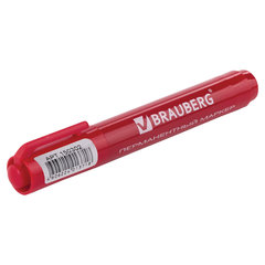 Маркер перманентный BRAUBERG &laquo;Classic&raquo;, КРАСНЫЙ, круглый наконечник, 3 мм, с клипом,150302