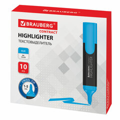 Текстовыделитель BRAUBERG &laquo;Contract&raquo;, ГОЛУБОЙ, линия 1-5 мм, 150391
