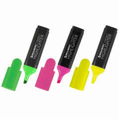 Набор текстовыделителей BRAUBERG 3 шт., АССОРТИ, &laquo;Contract&raquo;, линия 1-5 мм, 150395