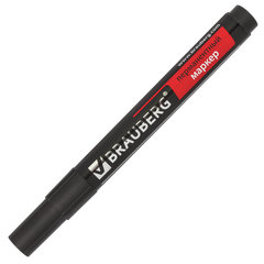 Маркер перманентный BRAUBERG &laquo;Contract&raquo;, ЧЕРНЫЙ, круглый наконечник, 3 мм, 150465