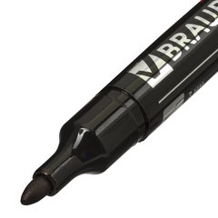 Маркер перманентный BRAUBERG &laquo;Energy&raquo;, ЧЕРНЫЙ, круглый наконечник, 3 мм, с клипом,150475