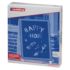 Маркер меловой EDDING &laquo;4090&raquo;, 4-15 мм, БЕЛЫЙ, влагостираемый, для гладких поверхностей, E-4090/<wbr/>49