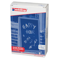 Маркер меловой EDDING &laquo;4095&raquo;, 2-3 мм, БЕЛЫЙ, влагостираемый, для гладких поверхностей, E-4095/<wbr/>49