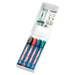 Маркеры для бумажного флипчарта EDDING 380, НАБОР 4 ЦВЕТА, НЕПРОПИТЫВАЮЩИЕ, 1,5-3 мм, E-380/<wbr/>4S