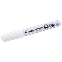 Маркер-краска лаковый (paint marker) PILOT, 2 мм, БЕЛЫЙ, круглый наконечник, алюминиевый корпус, SC-W-M