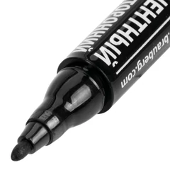 Маркер перманентный двусторонний BRAUBERG, ЧЕРНЫЙ, круглый наконечник, 2/<wbr/>4 мм, 150836