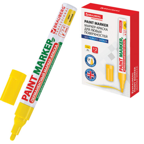 ������-������ ������� (paint marker) 4 ��, ������, ��� ������� (��� ������), ��������, BRAUBERG PROFESSIONAL, 150872 �����