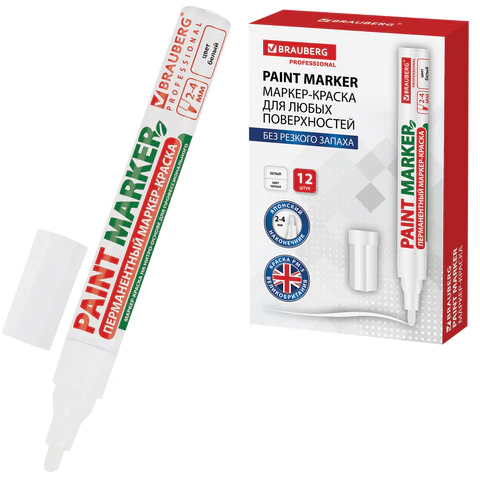 ������-������ ������� (paint marker) 4 ��, �����, ��� ������� (��� ������), ��������, BRAUBERG PROFESSIONAL, 150878 �����