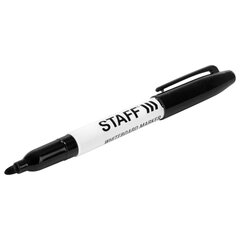 Маркер стираемый для белой доски STAFF &laquo;EVERYDAY&raquo; WBM-093, ЧЕРНЫЙ, 2,5 мм, тонкий корпус, 151093