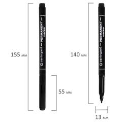 Маркер перманентный CENTROPEN 2536, ЧЕРНЫЙ, тонкий наконечник, 1 мм, трехгранная зона захвата