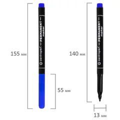 Маркер перманентный CENTROPEN 2536, СИНИЙ, тонкий наконечник, 1 мм, трехгранная зона захвата