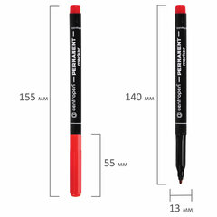 Маркер перманентный CENTROPEN 2536, КРАСНЫЙ, тонкий наконечник, 1 мм, трехгранная зона захвата