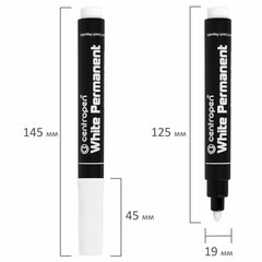 Маркер перманентный БЕЛЫЙ CENTROPEN, круглый наконечник, 2,5 мм, 8586