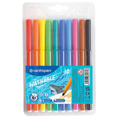 Фломастеры 10 ЦВЕТОВ CENTROPEN "Washable", смываемые, вентилируемый колпачок, 7790/10TP