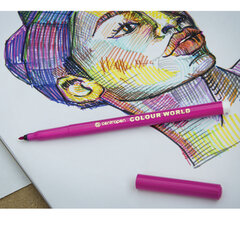 Фломастеры 18 ЦВЕТОВ CENTROPEN &laquo;Colour World&raquo;, круглые, смываемые, вентилируемый колпачок, 7550/<wbr/>18TP