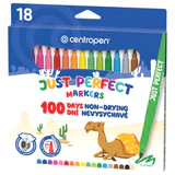 Фломастеры 18 ЦВЕТОВ CENTROPEN "Just Perfect", смываемые, устойчивы к высыханию, 2510/18KK