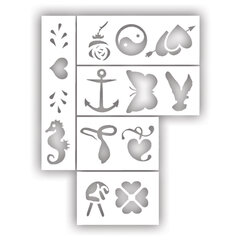 Фломастеры для кожи 4 ЦВЕТА CENTROPEN &laquo;Tattoo&raquo;, + 16 трафаретов, смываемые, 2880/<wbr/>4BL