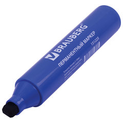 Маркер перманентный BRAUBERG &laquo;JUMBO&raquo;, СИНИЙ, ШИРОКАЯ ЛИНИЯ ПИСЬМА, скошенный наконечник, 3-10 мм, 151225