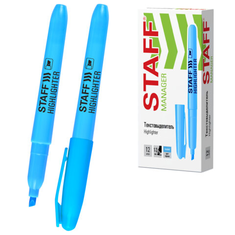 Текстовыделитель STAFF "Manager" HL-238, ГОЛУБОЙ, линия 1-3 мм, 151242