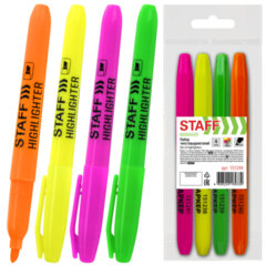 Набор текстовыделителей STAFF "Manager" HL-238, 4 шт., АССОРТИ, линия 1-3 мм, 151244