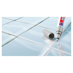 Маркер для затирки плиточных швов EDDING 8200, СЕРЕБРИСТО-СЕРЫЙ, 2-4 мм, запасные наконечники, E-8200/<wbr/>26