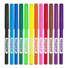 Фломастеры ПИФАГОР &laquo;Веселая такса&raquo;, 12 цветов, вентилируемый колпачок, 151397