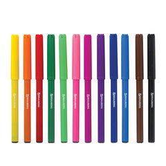 Фломастеры BRAUBERG &laquo;АКАДЕМИЯ&raquo;, 12 цветов, вентилируемый колпачок, ПВХ упаковка, 151411