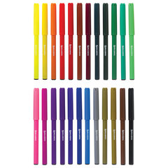 Фломастеры BRAUBERG &laquo;АКАДЕМИЯ&raquo;, 24 цвета, вентилируемый колпачок, ПВХ упаковка, 151413