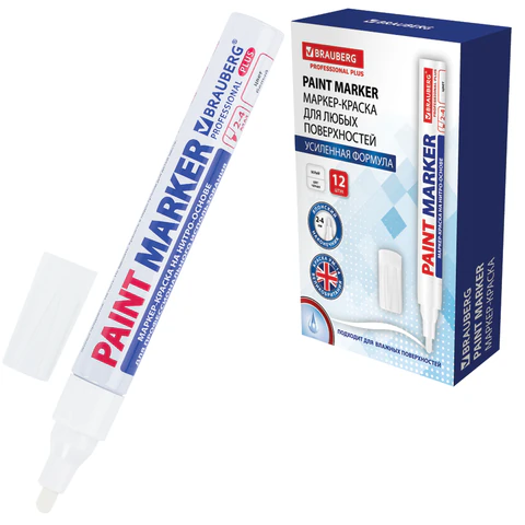 ������-������ ������� (paint marker) 4 ��, �����, �����-������, ����������� ������, BRAUBERG PROFESSIONAL PLUS, 151444 �����